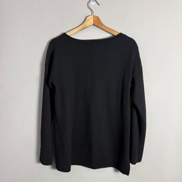 Talbots 100% Merino Wool Crewneck Sweater Pullover Womens Large Black Minimalist - Picture 3 of 11